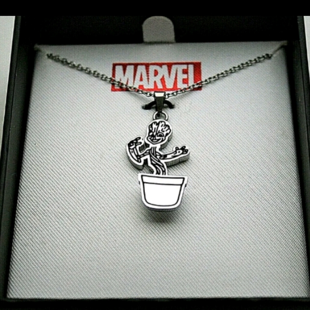 Marvel Comics Baby Groot Articulated Pot Necklace Pendant New Nos Box Gotg 28$